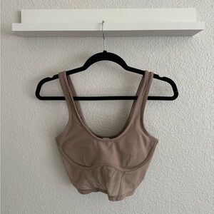 Alo Yoga Airbrush Mesh Corset Tank / color: taupe / size: s